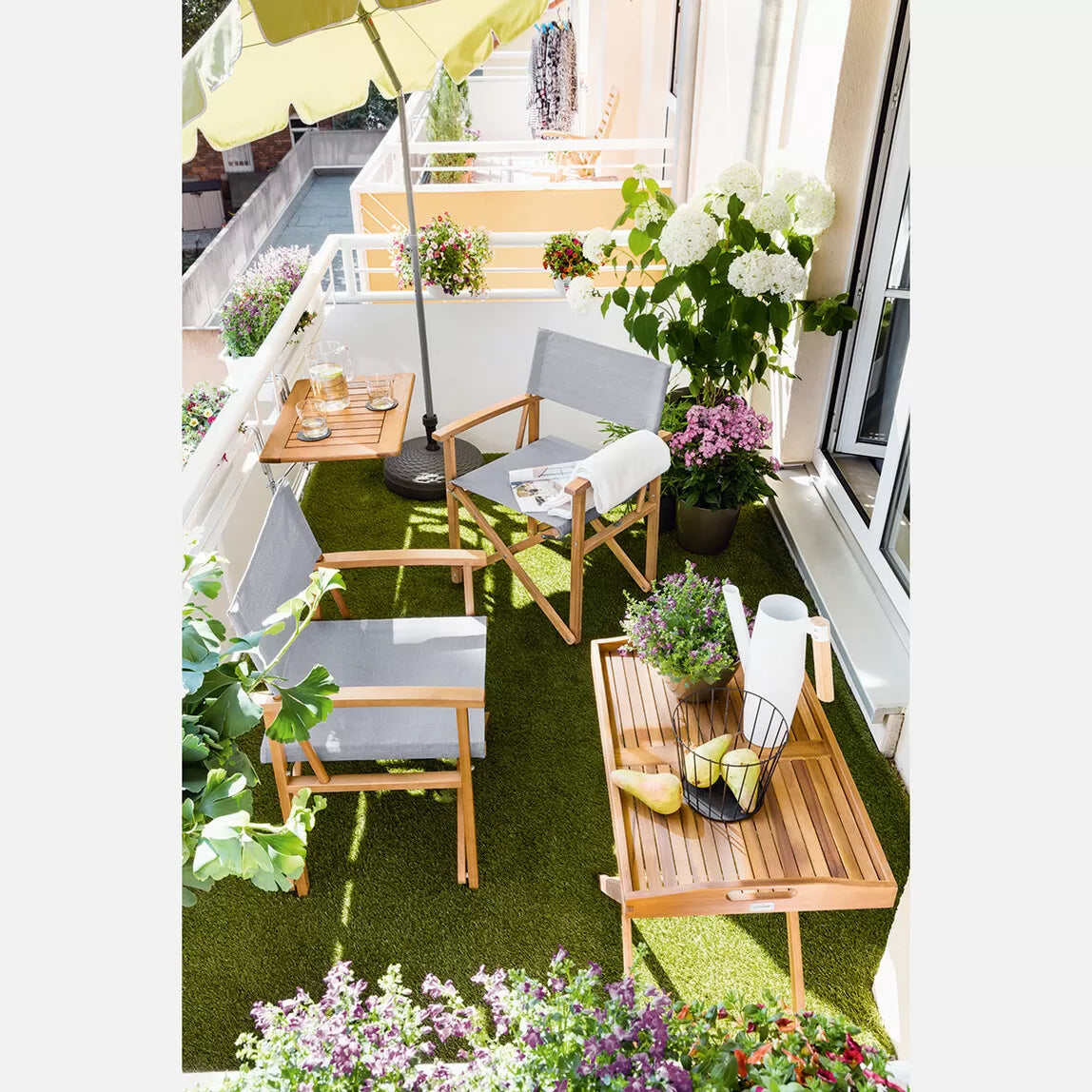 Katlanır Ahşap Balkon Masası