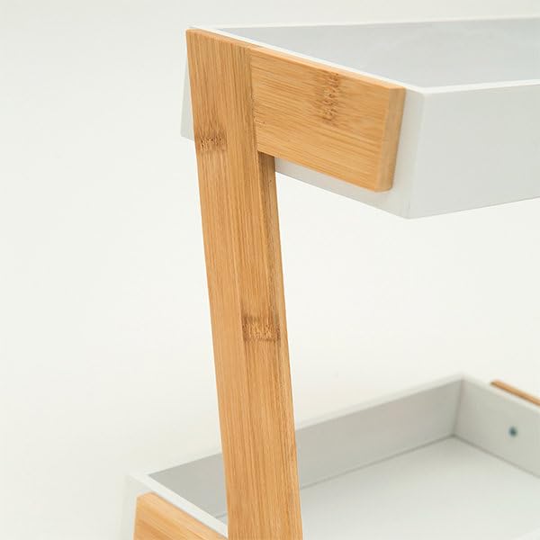 Çok Amaçlı Ahşap Üçgen Baharat Rafı | Mutfak Tezgahı Düzenleyici | 2 Katlı Mutfak Depolama Düzenleyici Raflar | Kavanoz ve Şişe Tutucu ve Mutfak Dekorasyon Ürünü