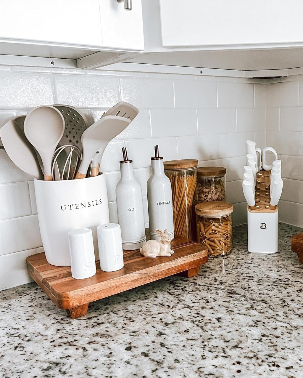 Ayaklı Ahşap Mutfak Tezgahı Düzenleyici Tepsi, Kahve Podu Tutucu Saklama Standı, Dekoratif Sergileme Platformu