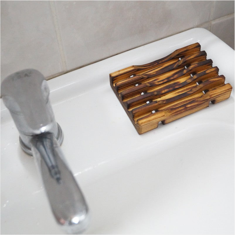 Eskitme Görünümlü Ahşap Sabunluk