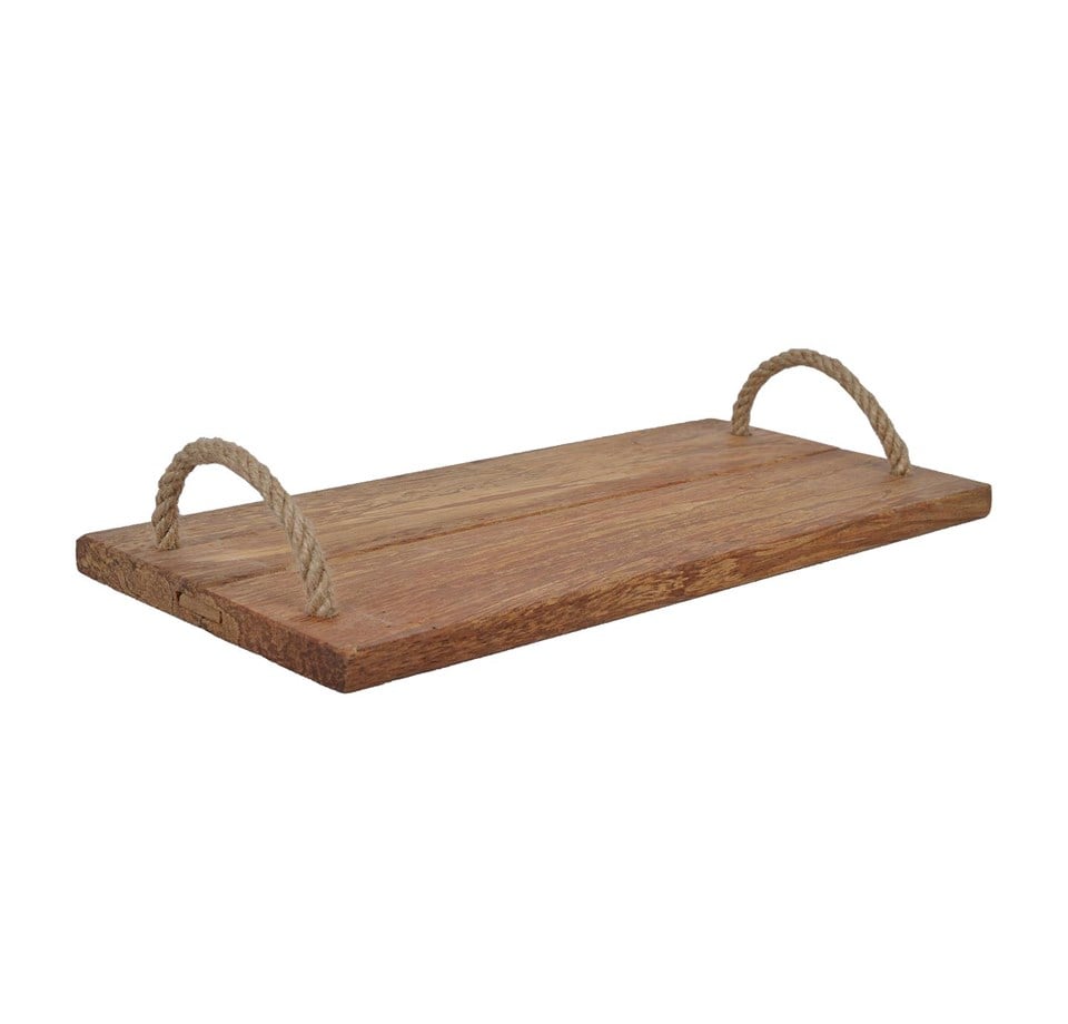 Ahşap Dekoratif Halatlı Düz Tepsi