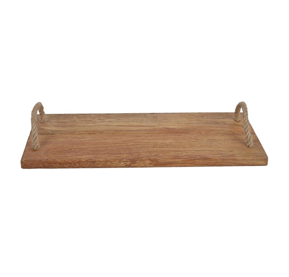 Ahşap Dekoratif Halatlı Düz Tepsi