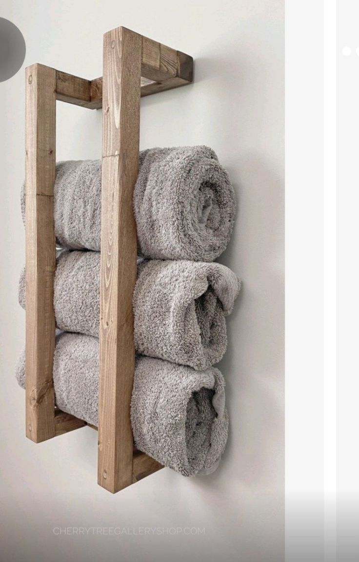 Duvara Monte Ahşap Havlu Askısı